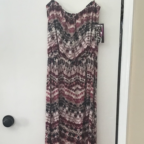NWT Trixxi Maxi Print Strapless Dress Size XL - Picture 1 of 4